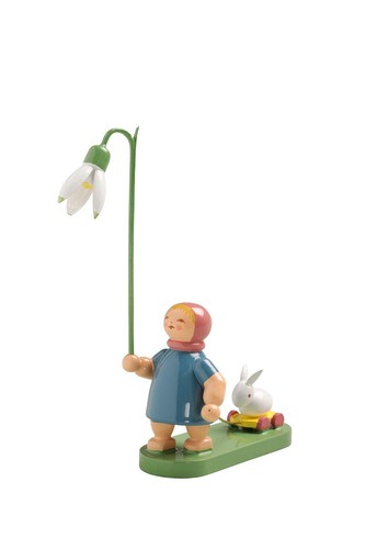 Mädchen mit schneeglöckchen - mädchen,